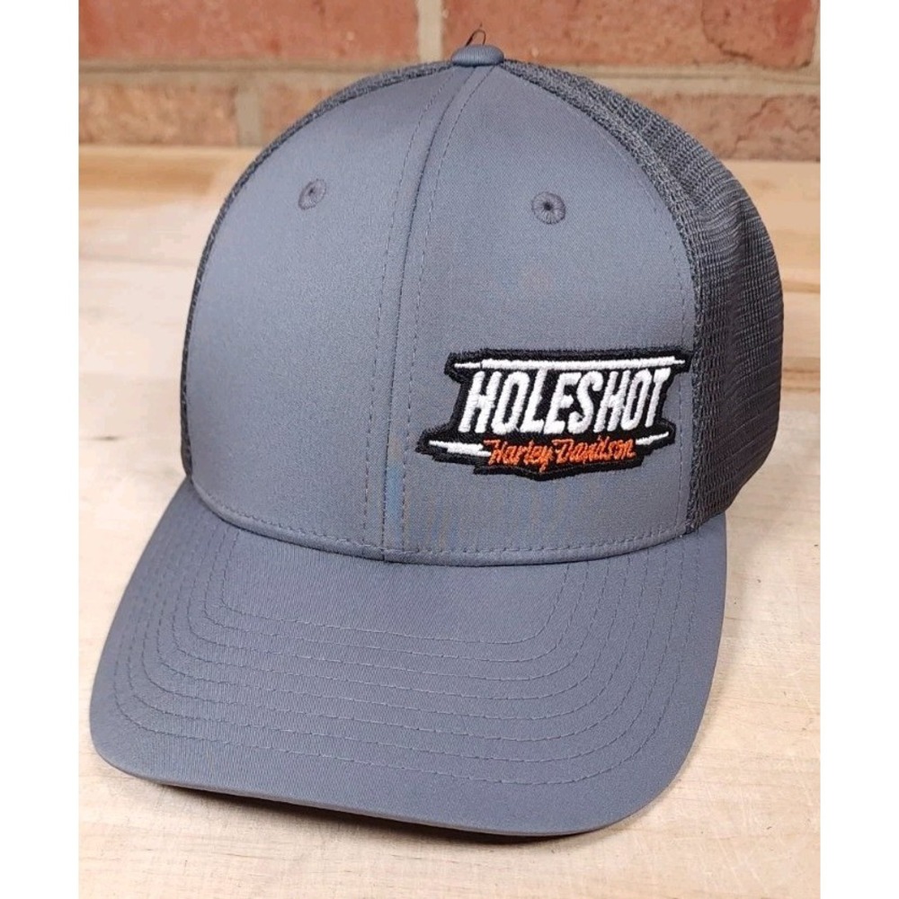 Holeshot Harley Davidson Motorcycles Biker Hat Cap Gray Snapback NEW